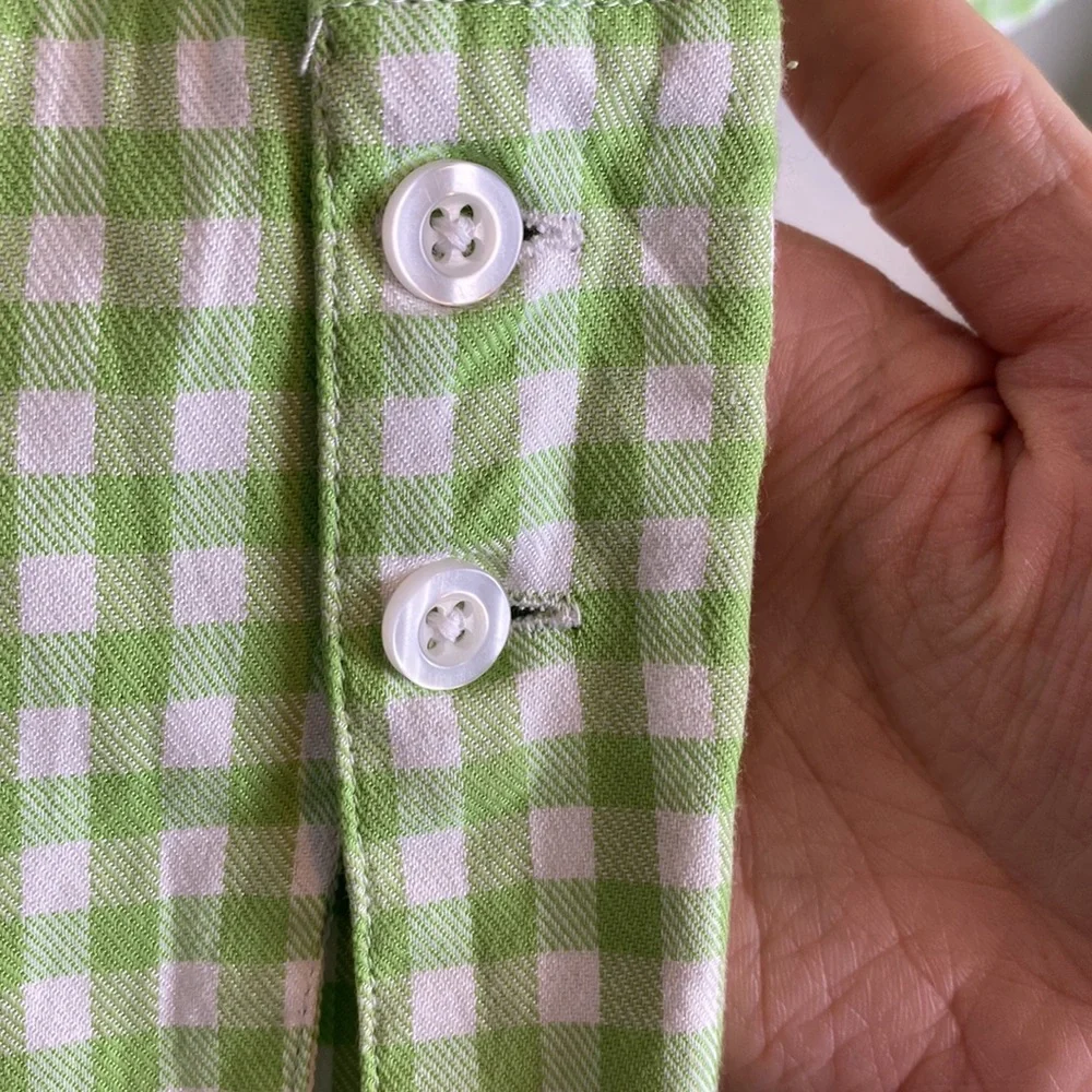 URBAN OUTFITTERS Gingham Plaid Print Lightweight Wrap Top Blouse Spring/ Retro - Picture 6 of 7